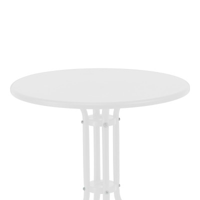 Τραπεζαρία Vergo-Sussie pakoworld σετ 3τεμ λευκό μέταλλο Φ60x70εκ