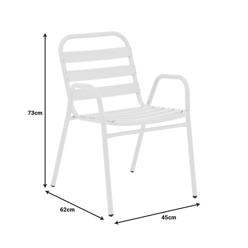 Τραπεζαρία Vergo-Sussie pakoworld σετ 3τεμ λευκό μέταλλο Φ60x70εκ
