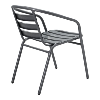 Τραπεζαρία Valor-Tade pakoworld σετ 5τεμ μέταλλο ανθρακί-γυαλί 110x60x70εκ