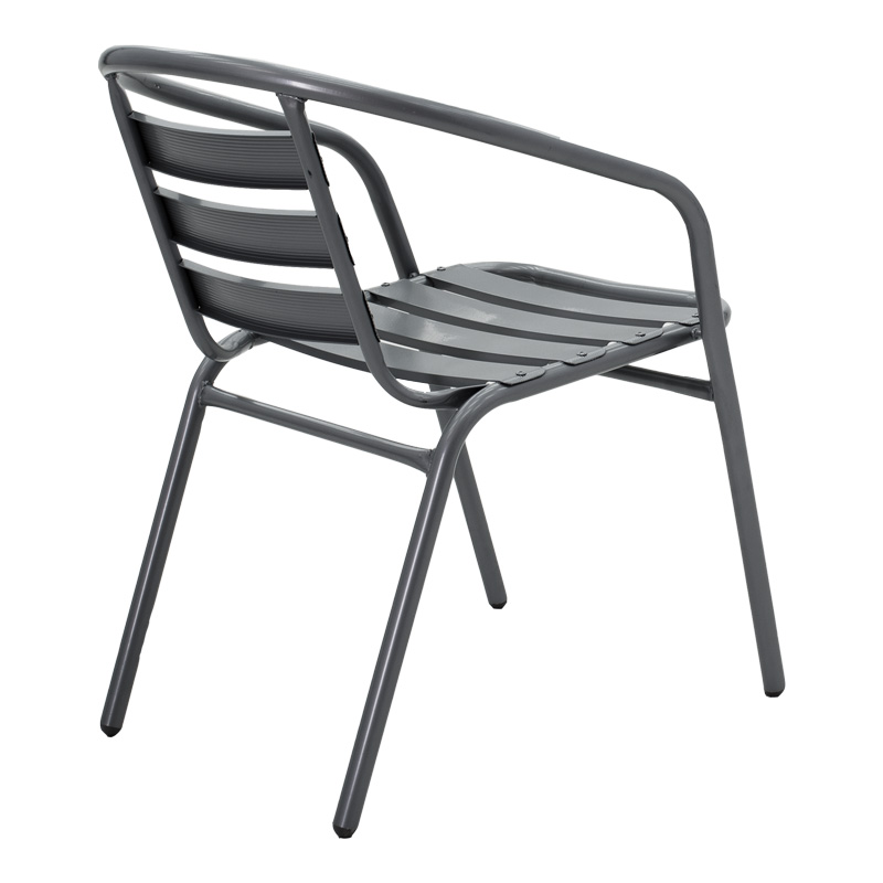 Τραπεζαρία Valor-Tade pakoworld σετ 5τεμ μέταλλο ανθρακί-γυαλί 110x60x70εκ