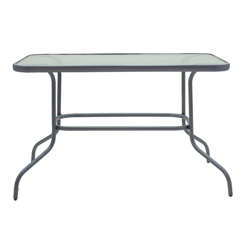 Τραπεζαρία Valor-Lindaria pakoworld σετ 5τεμ μέταλλο ανθρακί-γυαλί-pe rattan σε φυσική απόχρωση 110x60x70εκ