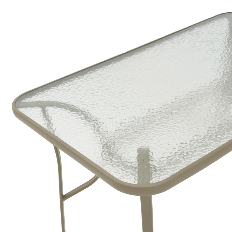 Τραπεζαρία Sussie-Ensure pakoworld 5τεμ μέταλλο-γυαλί σε σαμπανιζέ απόχρωση 140x80x70εκ