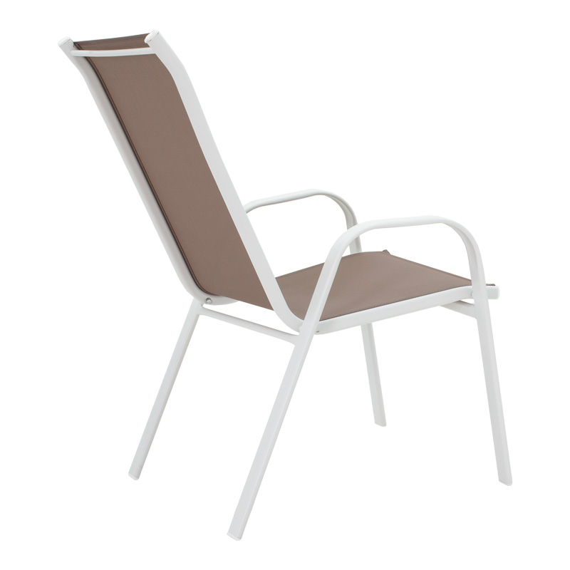 Τραπεζαρία Calan-Ensure pakoworld 5τεμ μέταλλο-γυαλί σε λευκή απόχρωση 120x70x70εκ