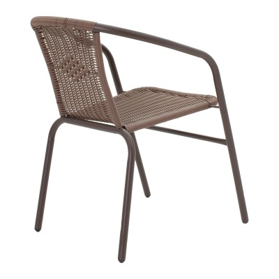 Τραπεζαρία Ensure-Obbi pakoworld 5τεμ μέταλλο σε καφέ απόχρωση 140x80x70εκ