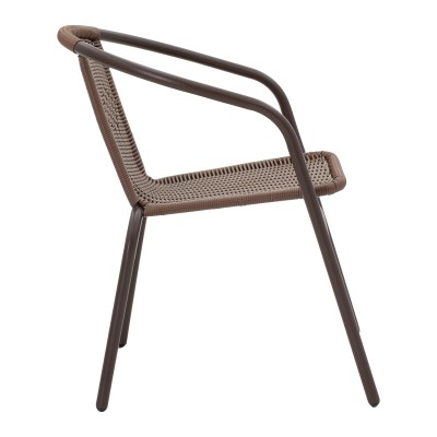 Τραπεζαρία Ensure-Obbi pakoworld 5τεμ μέταλλο σε καφέ απόχρωση 140x80x70εκ