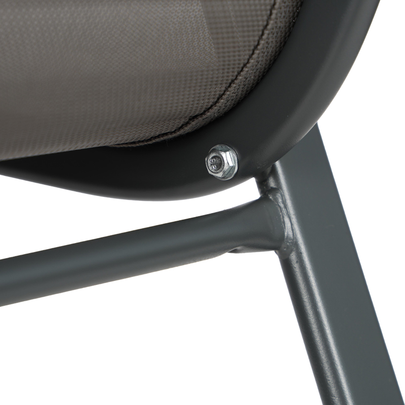 Σκαμπό μπαρ μεσαίου ύψους Calan pakoworld μέταλλο-textilene σε ανθρακί απόχρωση 55x70x114εκ