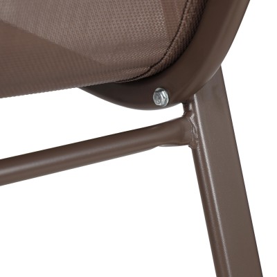 Σκαμπό μπαρ μεσαίου ύψους Calan pakoworld σκούρο καφέ μέταλλο-textilene σε καφέ απόχρωση 55x70x114εκ