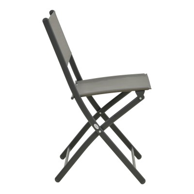 Καρέκλα Jeve pakoworld πτυσσόμενη μέταλλο ανθρακί με σαμπανιζέ textilene 46x51x81εκ | 2 τμχ