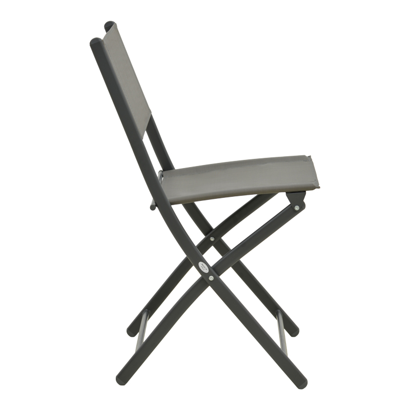 Καρέκλα Jeve pakoworld πτυσσόμενη μέταλλο ανθρακί με σαμπανιζέ textilene 46x51x81εκ | 2 τμχ