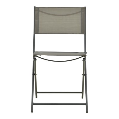 Καρέκλα Jeve pakoworld πτυσσόμενη μέταλλο ανθρακί με σαμπανιζέ textilene 46x51x81εκ | 2 τμχ