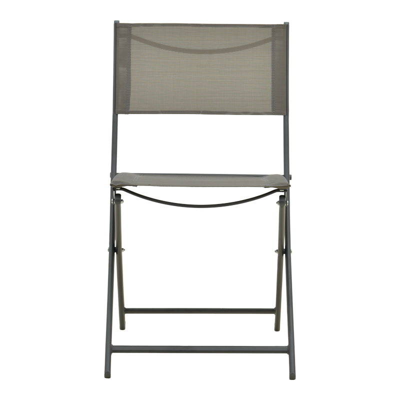 Καρέκλα Jeve pakoworld πτυσσόμενη μέταλλο ανθρακί με σαμπανιζέ textilene 46x51x81εκ | 2 τμχ