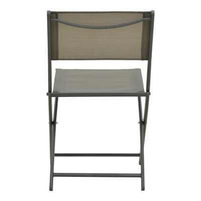 Καρέκλα Jeve pakoworld πτυσσόμενη μέταλλο ανθρακί με σαμπανιζέ textilene 46x51x81εκ | 2 τμχ