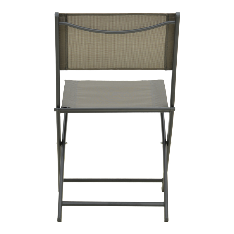 Καρέκλα Jeve pakoworld πτυσσόμενη μέταλλο ανθρακί με σαμπανιζέ textilene 46x51x81εκ | 2 τμχ