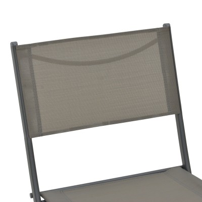 Καρέκλα Jeve pakoworld πτυσσόμενη μέταλλο ανθρακί με σαμπανιζέ textilene 46x51x81εκ | 2 τμχ