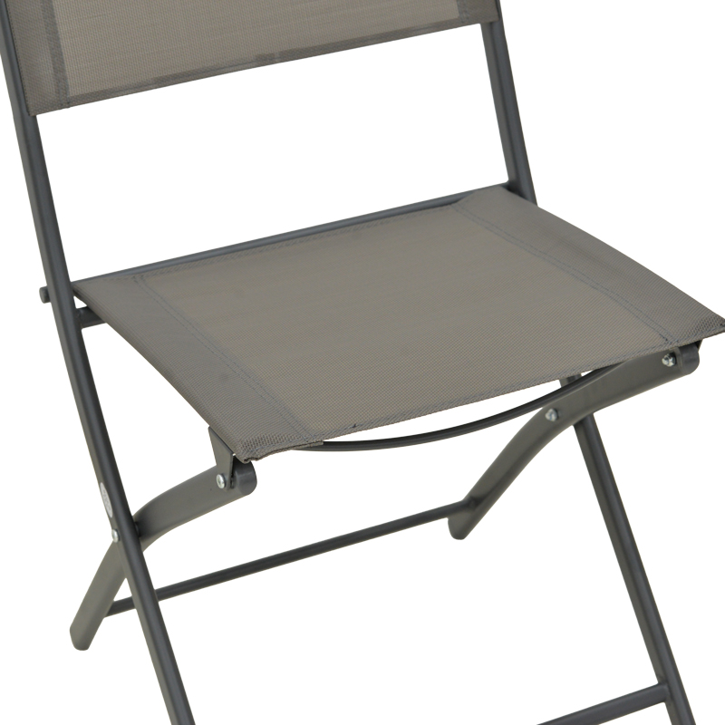 Καρέκλα Jeve pakoworld πτυσσόμενη μέταλλο ανθρακί με σαμπανιζέ textilene 46x51x81εκ | 2 τμχ