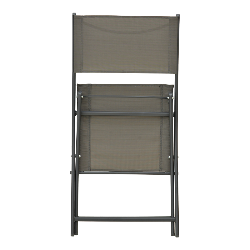 Καρέκλα Jeve pakoworld πτυσσόμενη μέταλλο ανθρακί με σαμπανιζέ textilene 46x51x81εκ | 2 τμχ