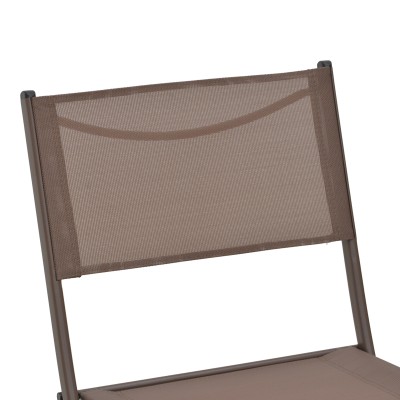 Καρέκλα Jeve pakoworld πτυσσόμενη ανθρακί μέταλλο και σαμπανιζέ textilene 46x51x81εκ | 4 τμχ