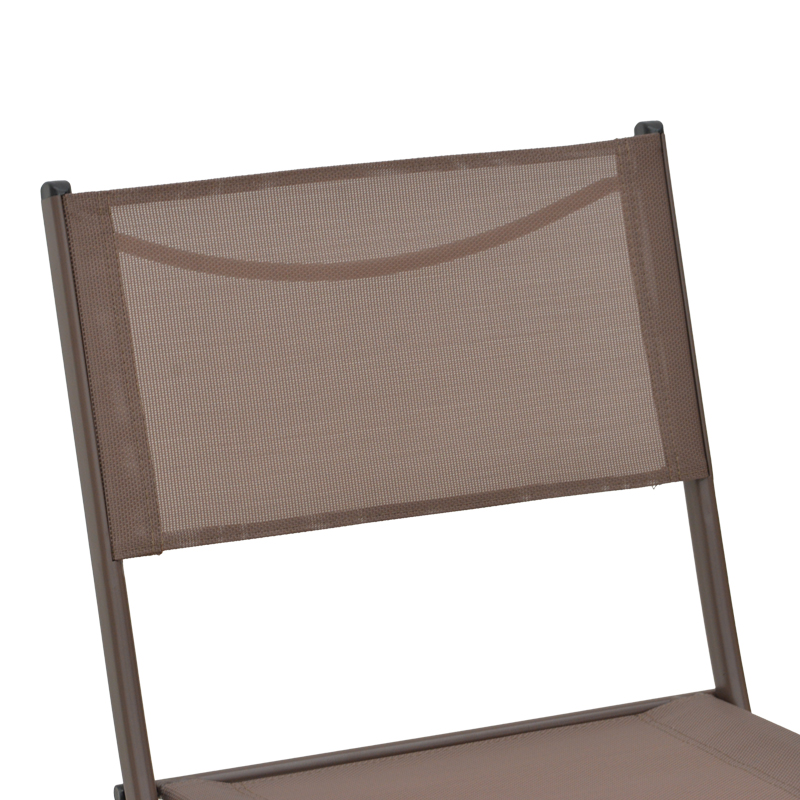 Καρέκλα Jeve pakoworld πτυσσόμενη ανθρακί μέταλλο και σαμπανιζέ textilene 46x51x81εκ | 4 τμχ