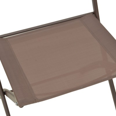 Καρέκλα Jeve pakoworld πτυσσόμενη ανθρακί μέταλλο και σαμπανιζέ textilene 46x51x81εκ | 4 τμχ