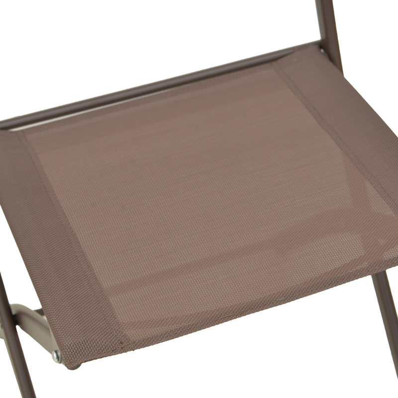 Καρέκλα Jeve pakoworld πτυσσόμενη ανθρακί μέταλλο και σαμπανιζέ textilene 46x51x81εκ | 4 τμχ