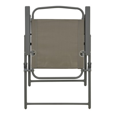 Καρέκλα πτυσσόμενη Vela pakoworld ανθρακί μέταλλο με σαμπανιζέ textilene 53x58x90εκ | 4 τμχ