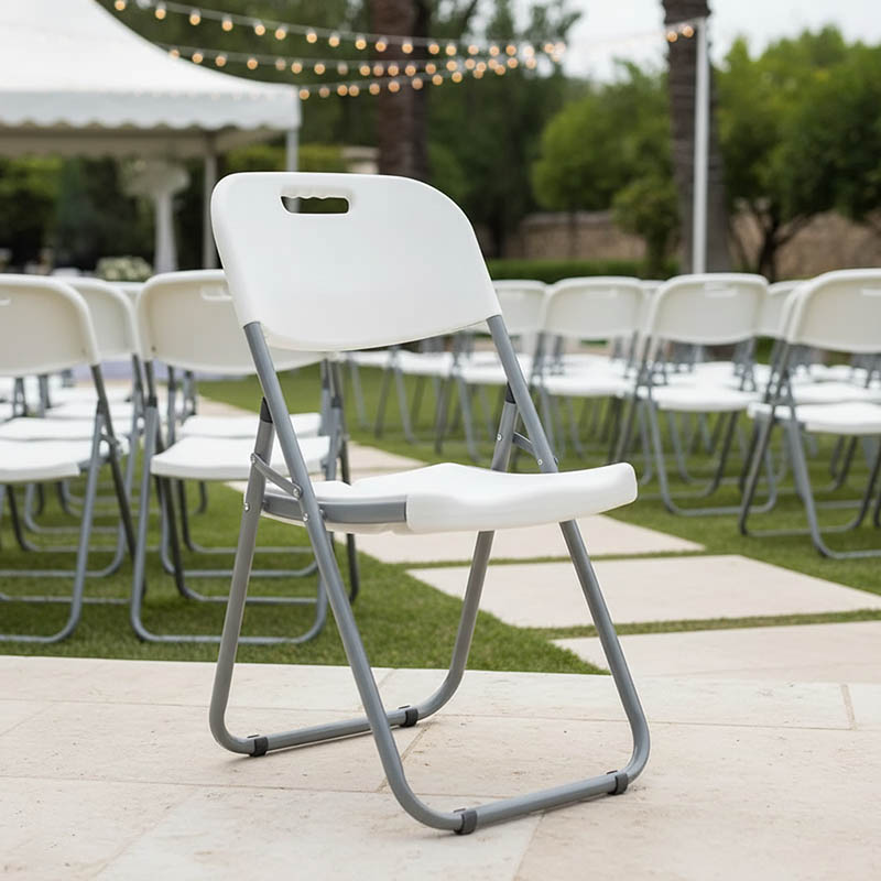 Καρέκλα catering-συνεδρίου πτυσσόμενη Edison pakoworld χρώμα λευκό | 4 τμχ