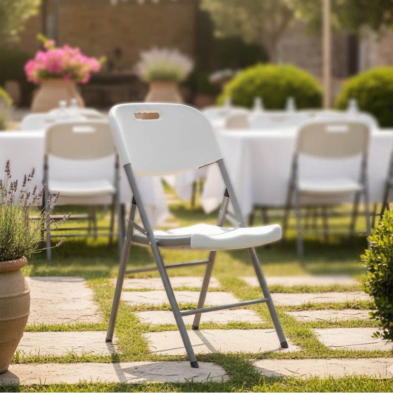 Καρέκλα catering-συνεδρίου πτυσσόμενη Zora pakoworld λευκό | 4 τμχ
