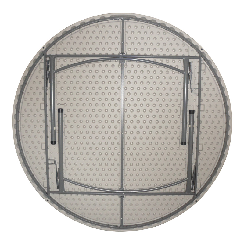 Τραπέζι βαλίτσα catering Comfort pakoworld πτυσσόμενο στρόγγυλο σε λευκή απόχρωση Φ180x74εκ