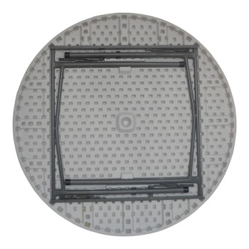 Τραπέζι catering Comfort pakoworld πτυσσόμενο στρόγγυλο σε λευκή απόχρωση Φ120x74εκ