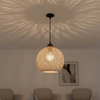 Φωτιστικό οροφής μονόφωτο PWL-0967 pakoworld Ε27 καφέ-μαύρο Φ23x22εκ