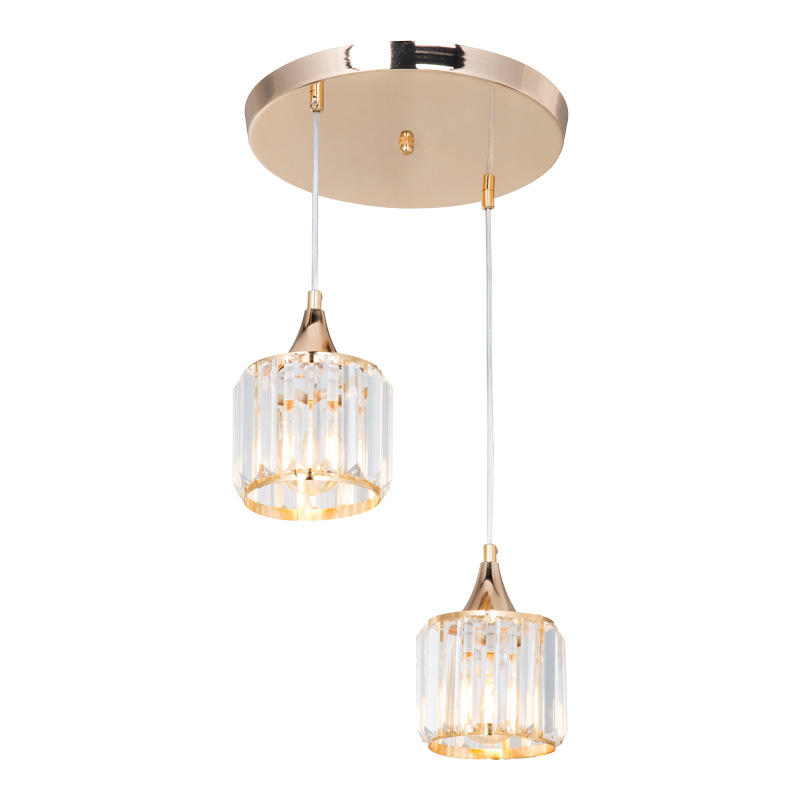 Φωτιστικό οροφής δίφωτο PWL-1025 pakoworld Ε27 χρυσό-γυαλί Φ30x70εκ