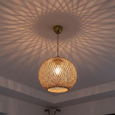 Φωτιστικό οροφής μονόφωτο Leshia pakoworld Ε27 καφέ Φ38x38εκ