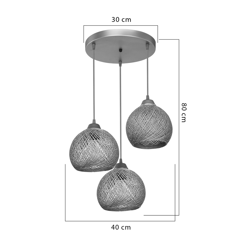 Φωτιστικό οροφής τρίφωτο PWL-1121 pakoworld Ε27 μπεζ-χρυσό Φ40x80εκ