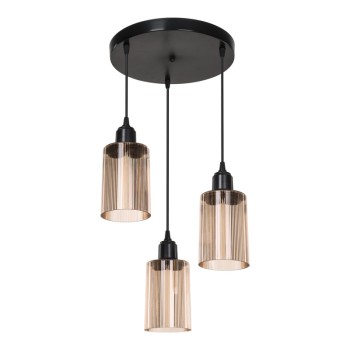Φωτιστικό οροφής τρίφωτο PWL-1195 pakoworld Ε27 μαύρο-amber Φ30x80εκ