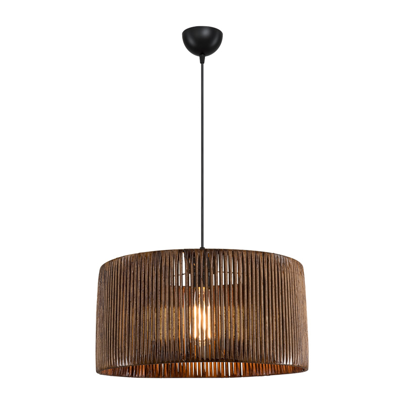 Φωτιστικό οροφής μονόφωτο Lambu pakoworld Ε27 σε καφέ απόχρωση Φ40x20εκ