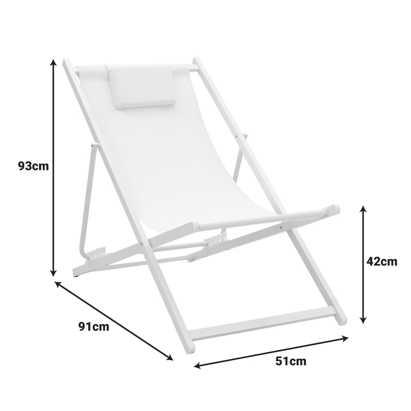 Σεζλόνγκ επαγγελματική Corte pakoworld αλουμίνιο λευκό-textilene μπεζ