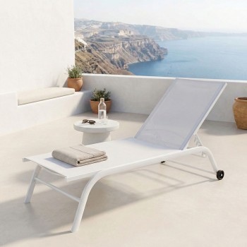 Ξαπλώστρα Jaipur pakoworld αλουμίνιο λευκό-textilene λευκό