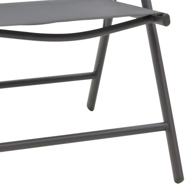 Πολυθρόνα Candor pakoworld ανθρακί μέταλλο και γκρι textilene 51.5x63.5x107εκ | 4 τμχ