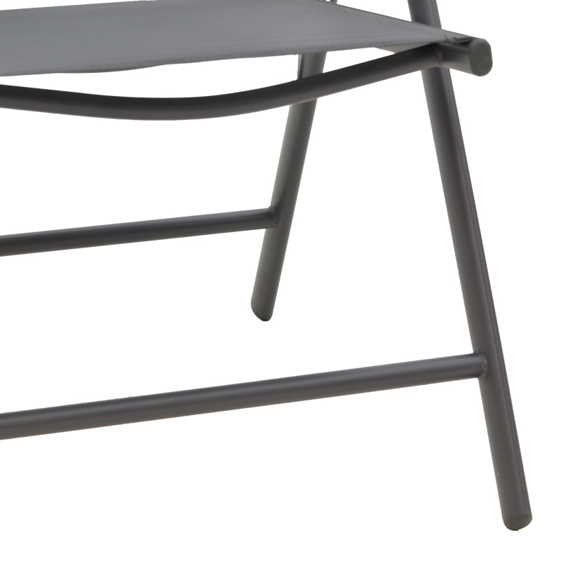 Πολυθρόνα Candor pakoworld ανθρακί μέταλλο και γκρι textilene 51.5x63.5x107εκ | 4 τμχ