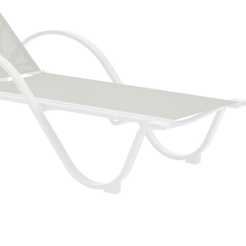 Ξαπλώστρα με μπράτσα Attain pakoworld λευκό αλουμίνιο και textilene σε μπεζ απόχρωση 191x64x32εκ