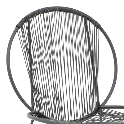 Καρέκλα κήπου Dapper pakoworld μαύρο μέταλλο-pe μαύρο 64.5x71x92.5εκ