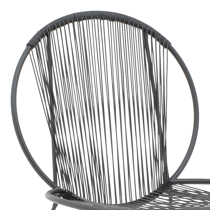 Καρέκλα κήπου Dapper pakoworld μαύρο μέταλλο-pe μαύρο 64.5x71x92.5εκ