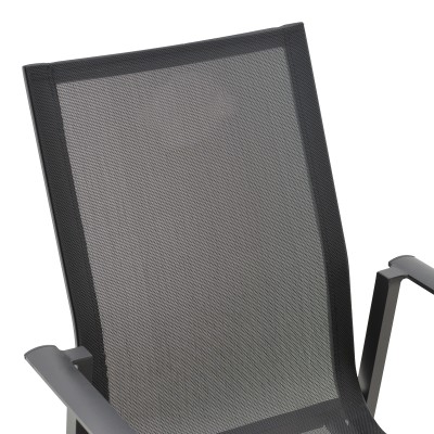 Πολυθρόνα κήπου Dashiell pakoworld αλουμίνιο μαύρο textilene μαύρο 57x71x93εκ