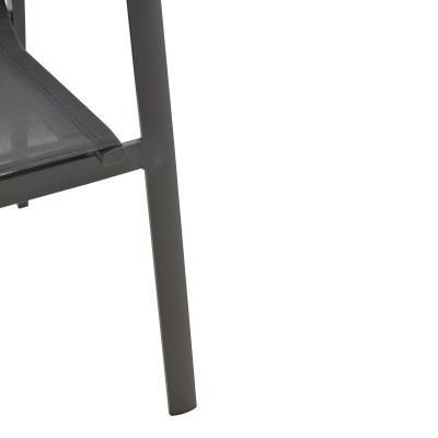 Πολυθρόνα κήπου Dashiell pakoworld αλουμίνιο μαύρο textilene μαύρο 57x71x93εκ