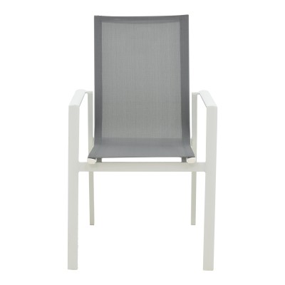 Πολυθρόνα κήπου Dashiell pakoworld αλουμίνιο λευκό textilene γκρι 57x71x93εκ
