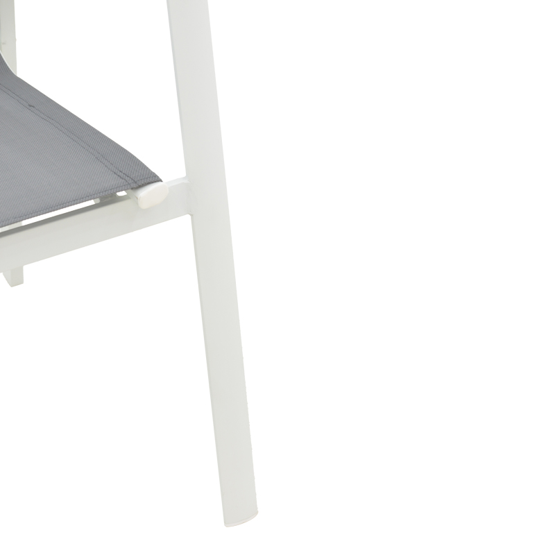 Πολυθρόνα κήπου Dashiell pakoworld αλουμίνιο λευκό textilene γκρι 57x71x93εκ