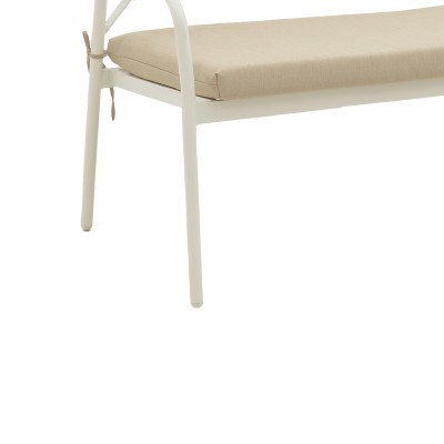 Σαλόνι Bonanza pakoworld σετ 4τμχ rattan μπεζ-μέταλλο λευκό