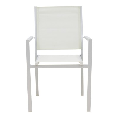 Πολυθρόνα Zacreta pakoworld αλουμίνιο-textilene σε λευκή απόχρωση 56x61x87.5εκ