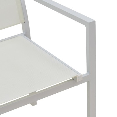 Πολυθρόνα Zacreta pakoworld αλουμίνιο-textilene σε λευκή απόχρωση 56x61x87.5εκ