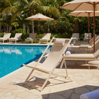 Σεζλόνγκ επαγγελματική Corte pakoworld σαμπανί αλουμινίου με textilene